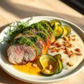 Varkenshaas met pesto en courgette