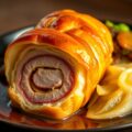 Varkenshaasje in korstdeeg met groene kool