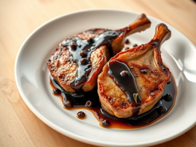 Varkenslapjes met balsamico
