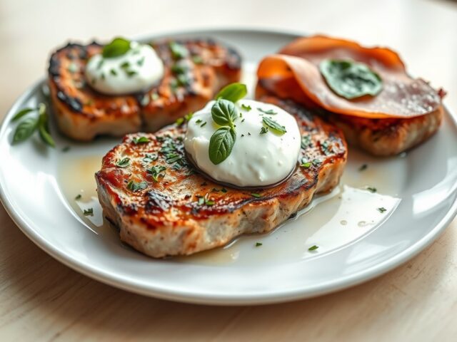 Varkenslapjes met ricotta