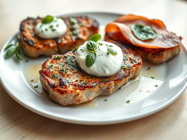 Varkenslapjes met ricotta