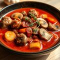 Varkenslapjes op Hongaarse wijze (Cikos tokany)