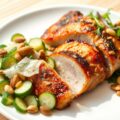 Varkensmignonnette en frisse komkommersalade