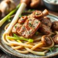 Varkensreepjes met prei en champignons
