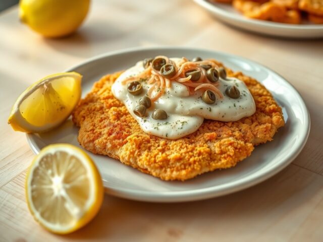 Varkensschnitzel met tonijnmayonaise