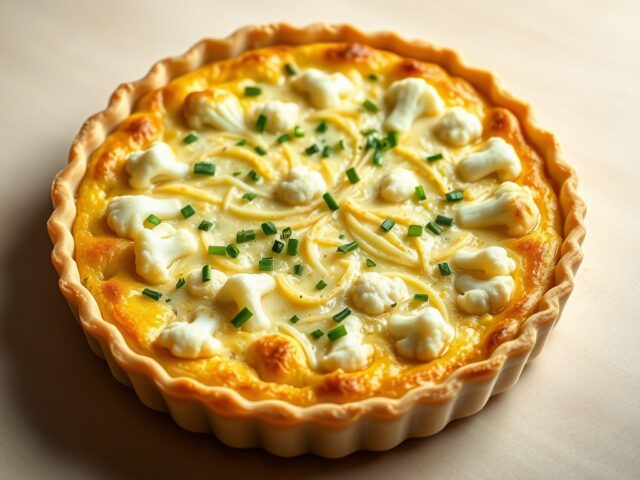 Vegetarische bloemkoolquiche