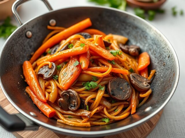 Vegetarische mie — AI-gegenereerde illustratie