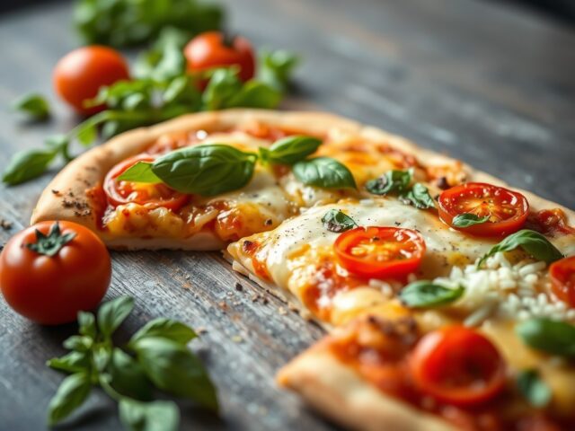 Vegetarische pizza — AI-gegenereerde illustratie