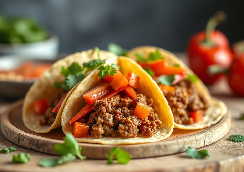 Vegetarische taco’s, AI-gegenereerde illustratie