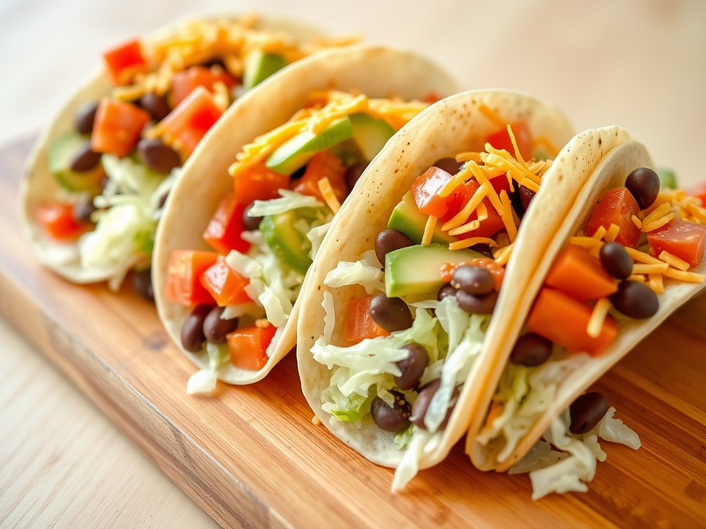 Vegetarische taco’s [met groenten], AI-gegenereerde illustratie