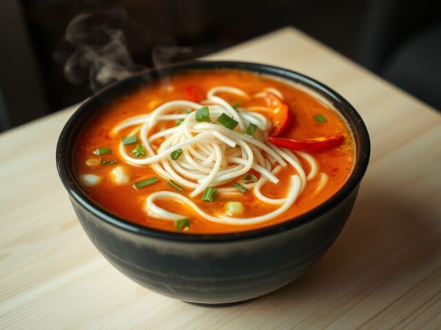 Vegetarische Thaise Tom Yam soep