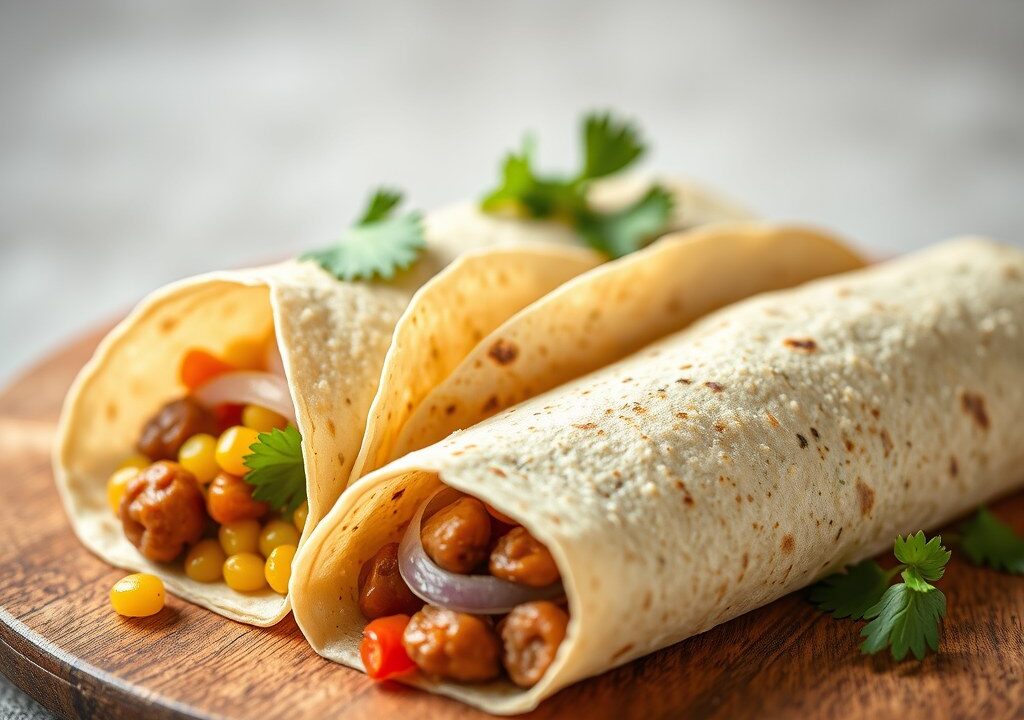 Vegetarische tortillas, AI-gegenereerde illustratie