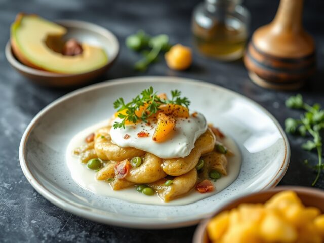 Vegetarische zuurkool met yoghurt en fenegriekaas