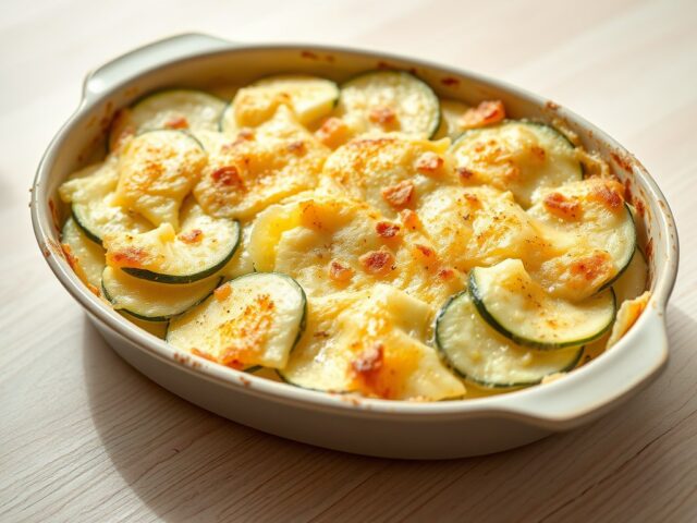 Venkel-courgette met kaas uit de oven