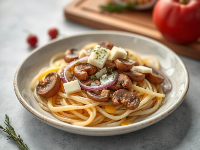 Venkel met champignons en kaas — AI-gegenereerde illustratie