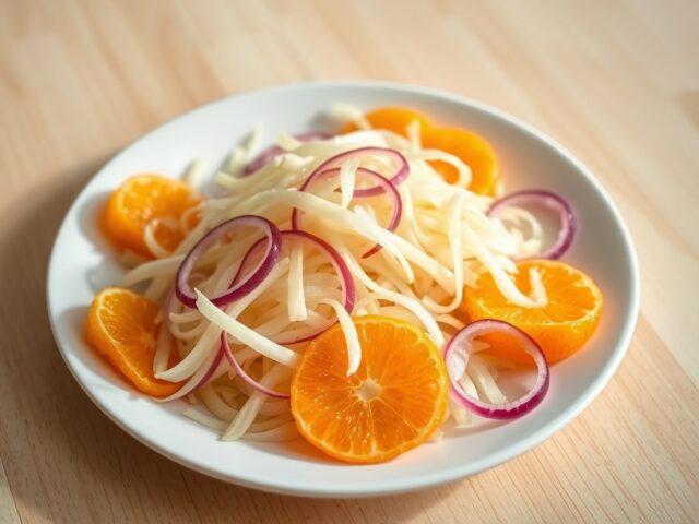 Venkel sinaasappelsalade met citroendressing