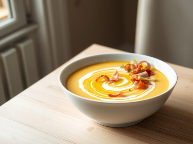 Venkelsoep met limoen-crème fraîche