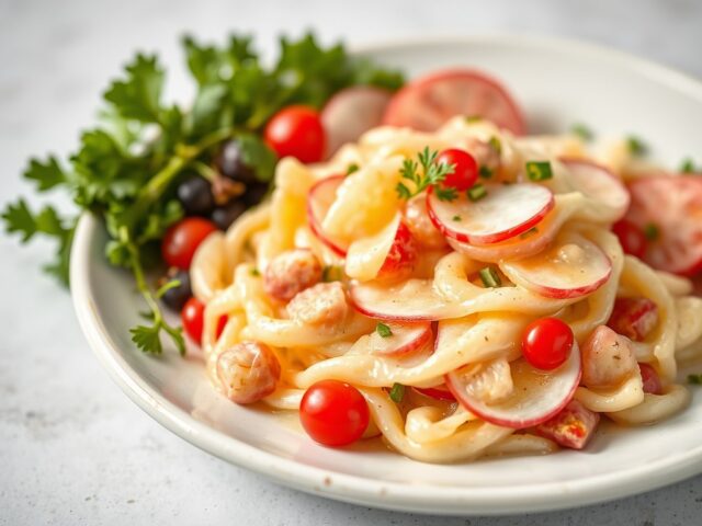 Verfrissende rosbiefsalade — AI-gegenereerde illustratie