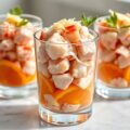 Verrine van kreeft met clementines en witloof