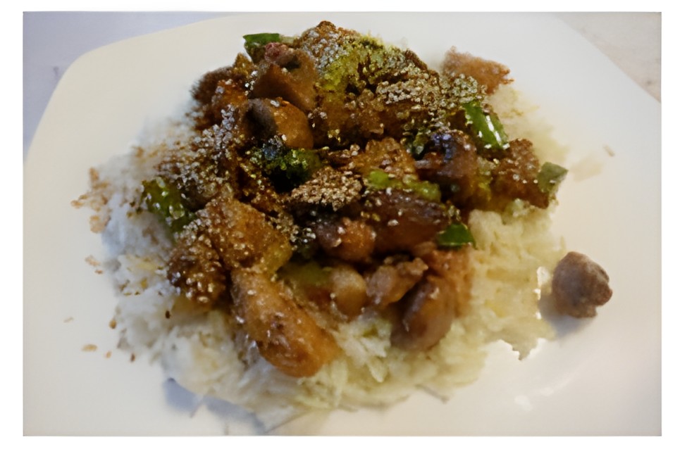 Verrukkelijke Chinese Sesamkip met groene paprika en bosui….