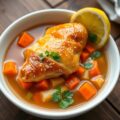 Verse kippenbouillon met bladerdeegvormpjes