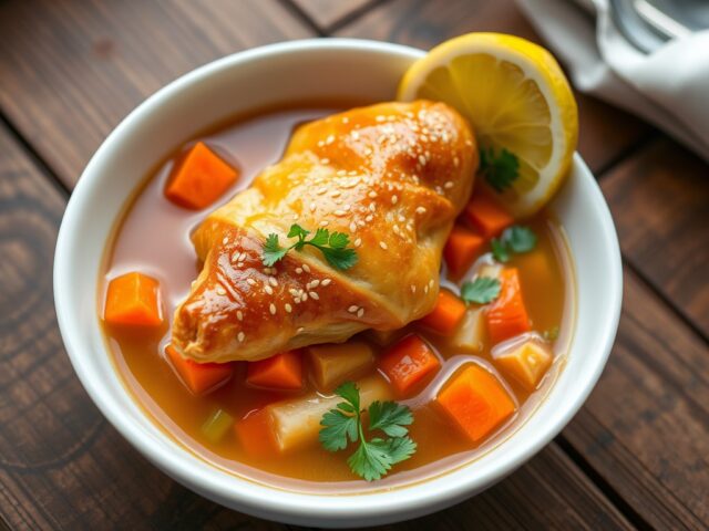 Verse kippenbouillon met bladerdeegvormpjes