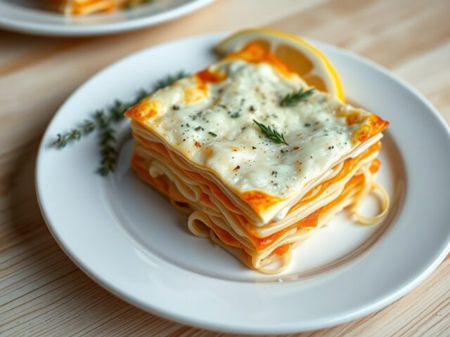 Verse lasagne met kabeljauw en gember