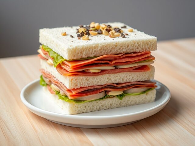 Vierkante gastronomische taart