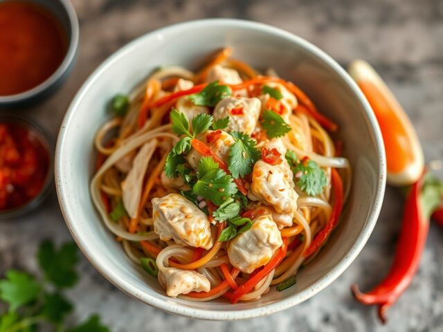 Vietnamese kipsalade — AI-gegenereerde illustratie