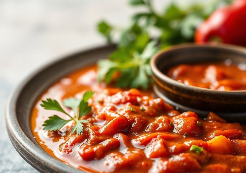 Vindaloo saus, AI-gegenereerde illustratie
