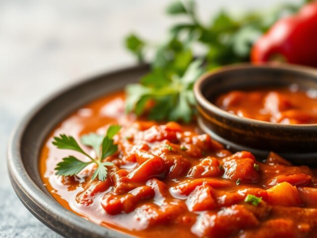 Vindaloo saus — AI-gegenereerde illustratie