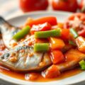 Vis met zoetzure saus