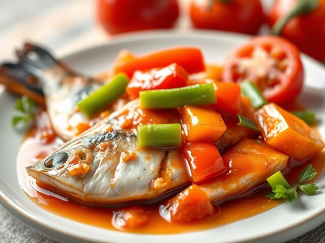 Vis met zoetzure saus