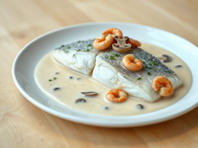 Vis naar keuze in roomsausje met Pernod