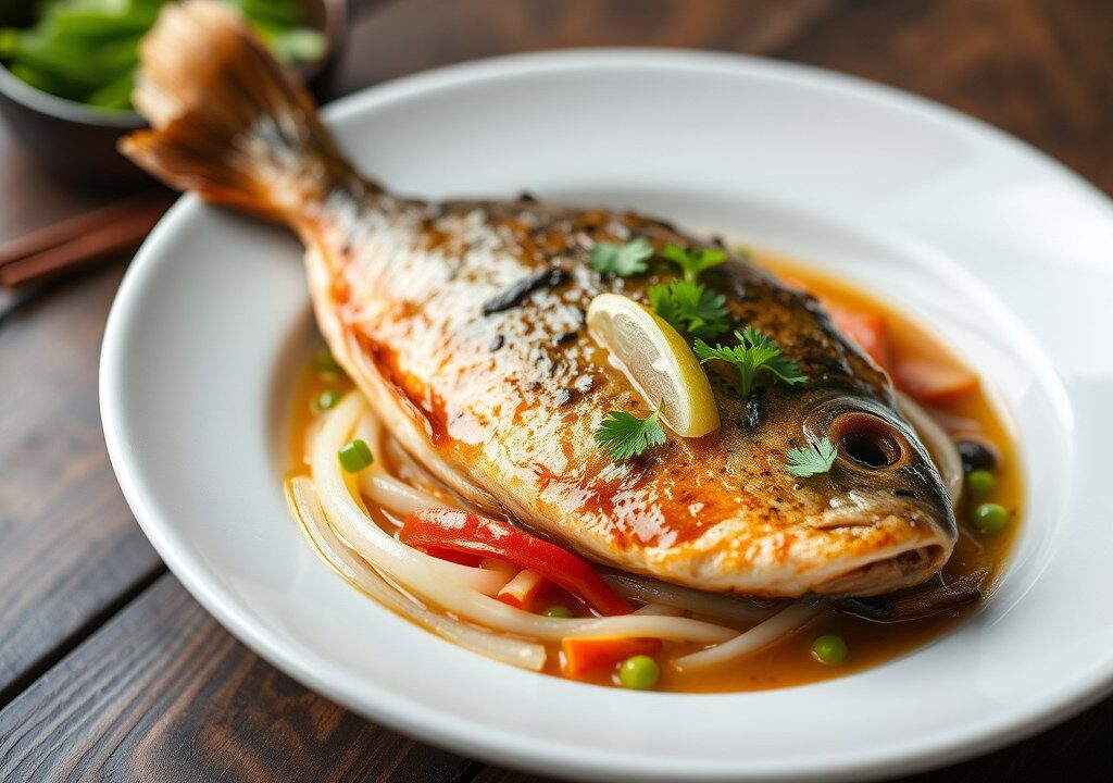 Vis Pepesan Gerechten ( = Ikan Pepesan), AI-gegenereerde illustratie