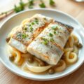 Visfilets met prei en kappertjes