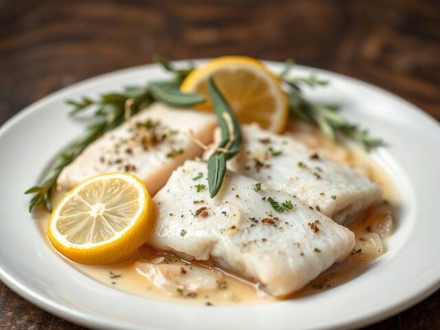 Visfilets met salie (pesce alla salvia)