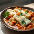 Visfilets met tomaten en koriander