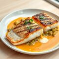 Visfilets met witloof en sinaasappelsaus