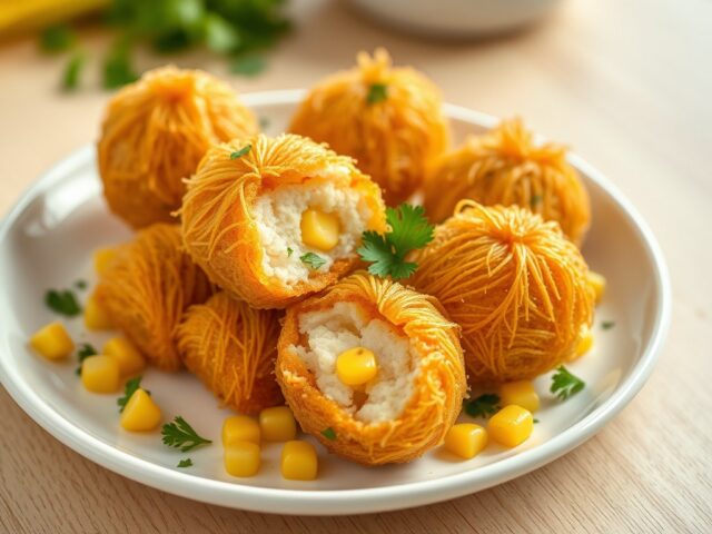 Viskroketjes in engelenhaar