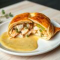 Vispastei in brooddeeg en dille mosterdsaus