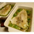 Vispotje met champignons en spinazie à la Boursin….