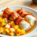 Visrolletjes met ananas