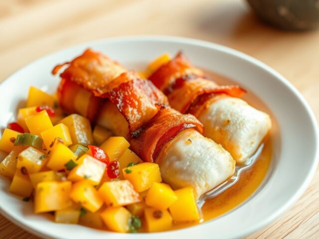 Visrolletjes met ananas
