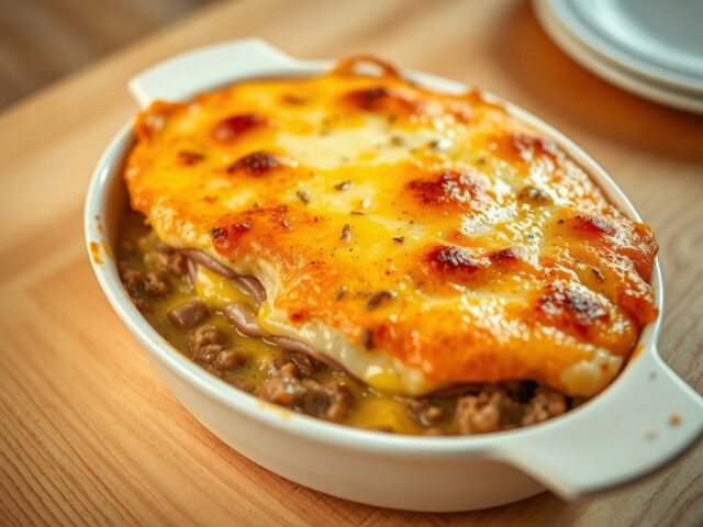 Vlaamse ovenschotel met prei en mosterd