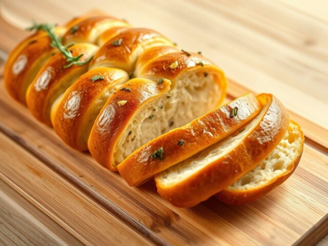 Vlechtbrood met knoflook en rozemarijn
