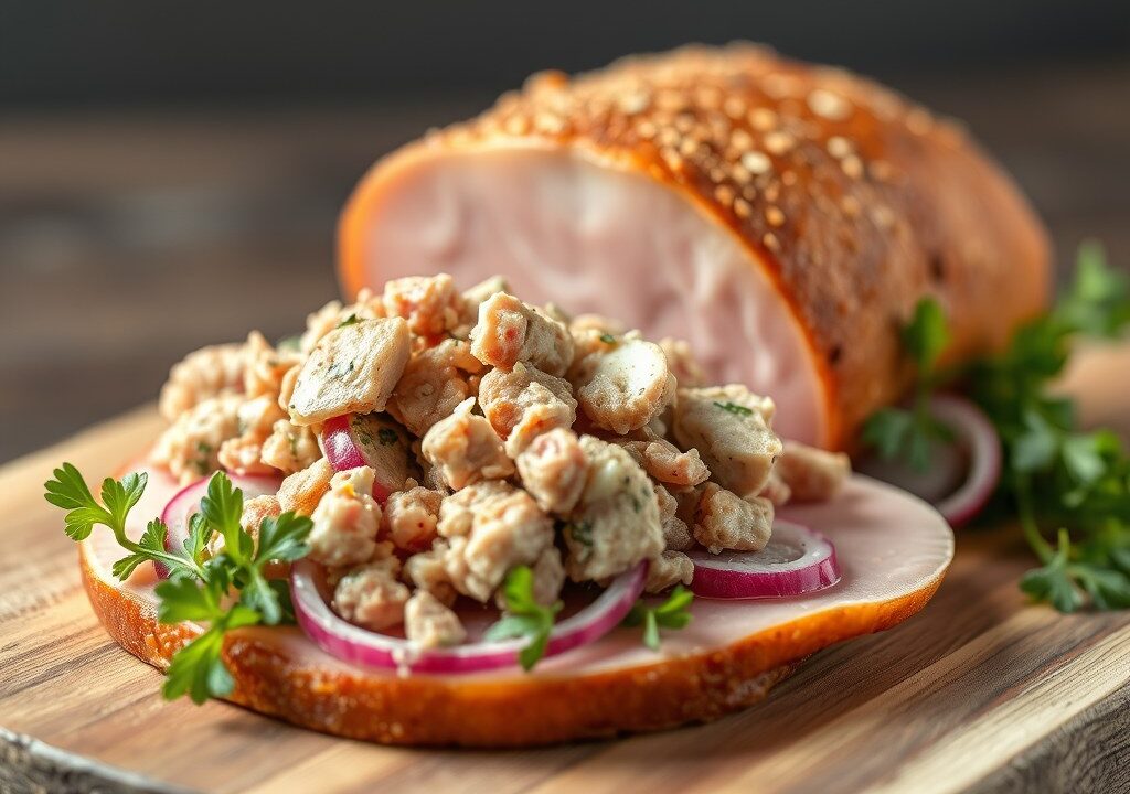 Volkoren boterham met tonijnsalade — AI-gegenereerde illustratie