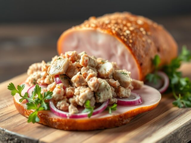 Volkoren boterham met tonijnsalade — AI-gegenereerde illustratie