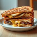 Volkoren tosti met rookvlees en banaan