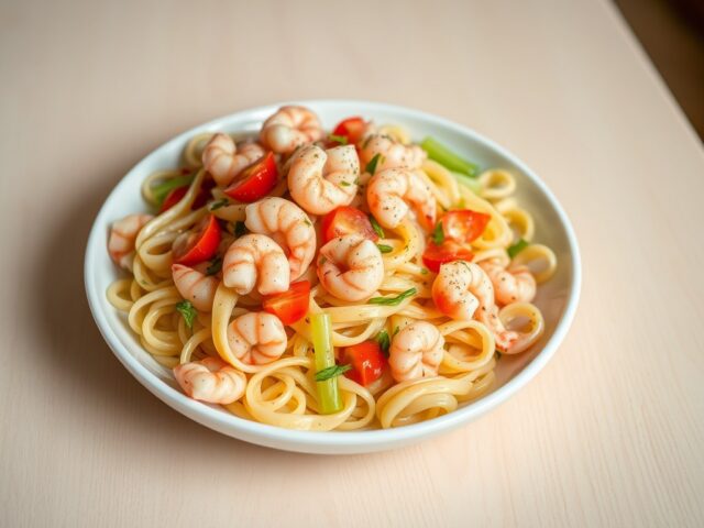 Volkorenfusilli met langoustines